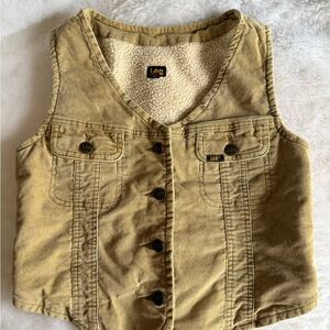 Lee Mustard Corduroy Sherpa-Lined Vest